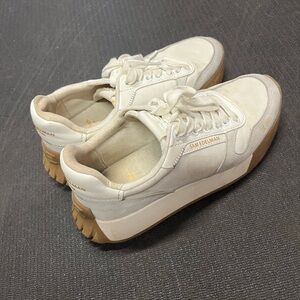 Sam Edelman Cream and Tan Platform Athletic Sneakers